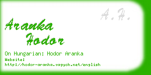 aranka hodor business card